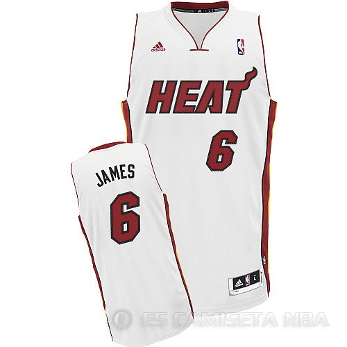 Camiseta James #6 Miami Heat Blanco - Haga un click en la imagen para cerrar